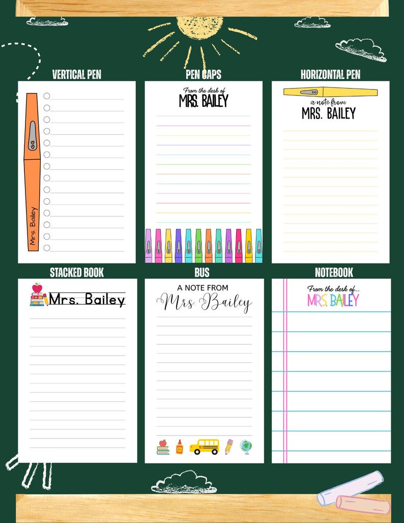 Personalized Teacher Notepad – School Stationery, Custom Name - Etsy