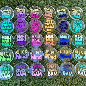 Customizable Mahjong Coasters: Fun Party Favors image 1