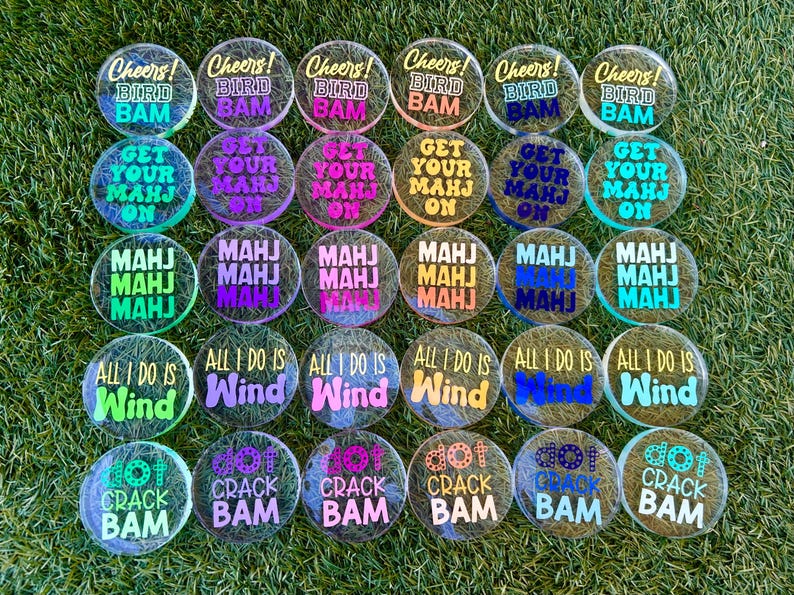 Customizable Mahjong Coasters: Fun Party Favors image 1