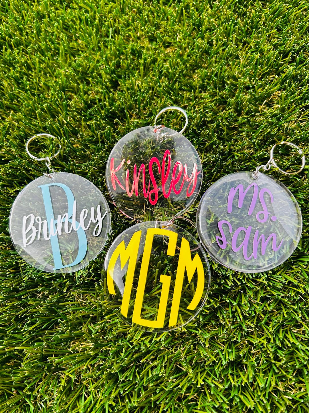 Personalized Acrylic Keychain: Custom Name or Monogram - Etsy