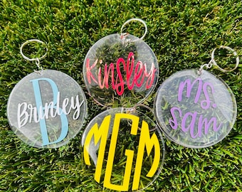 Personalized Acrylic Keychain: Custom Name or Monogram