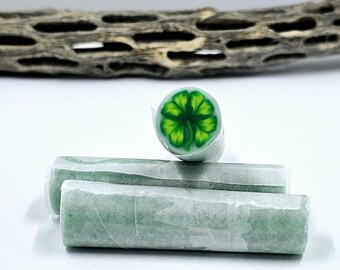 Polymer Clay &quot;Raw&quot; Four Leaf Clover Flower Cane #2 Funky Clover   St. Patrick&#39;s Day!!