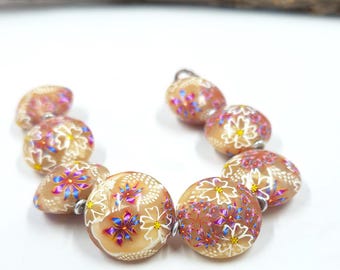 Polymer Clay "Translucent and PInks"  Bead Set SRA SRAJD