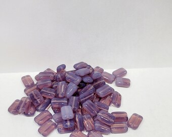 Czech Glass Rectangle Beads 12x08 Lavender Purple  (Pkg 0f 10)