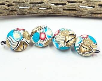 Polymer Clay "Southwestern layered"  Bead Set SRA SRAJD