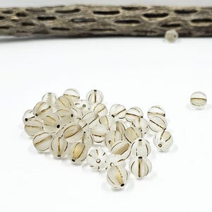 Czech Glass Beads &quot;Melon&quot; Matte Clear with Gold Wash 8mm Pkg of 10