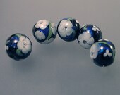 Dichroic Flower Power Handmade Lampwork Glass Beads SRA (set of 5) SRAJD  Team  LE Team