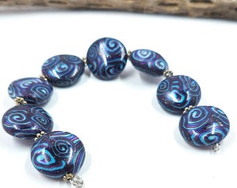 Polymer Clay "Starry Night"  Bead Set SRA SRAJD