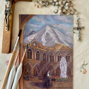 Hope amongst the Alborz mountains | Sacred Christian Wall Art | Persian Catholic Decor | Catholic Monastery Art Print