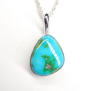 Handmade Turquoise Necklace by Nizhoni Silver • Sonoran Mountain Necklace with Chain • Perfect Gift for Her • Gift