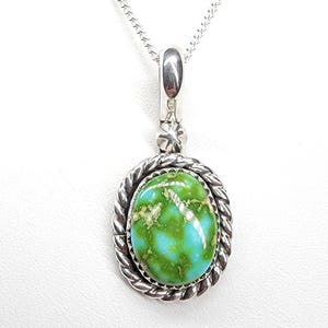 Handmade Turquoise Necklace by Nizhoni Silver • Sonoran Mountain Necklace with Chain • Perfect Gift for Her • Gift