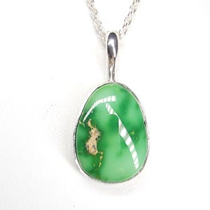 Handmade Turquoise Necklace by Nizhoni Silver • Emerald Valley Necklace with Chain • Perfect Gift for Her • Gift