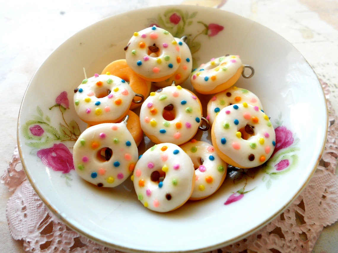 6pcs Donut Colored Sprinkler Collection White Etsy