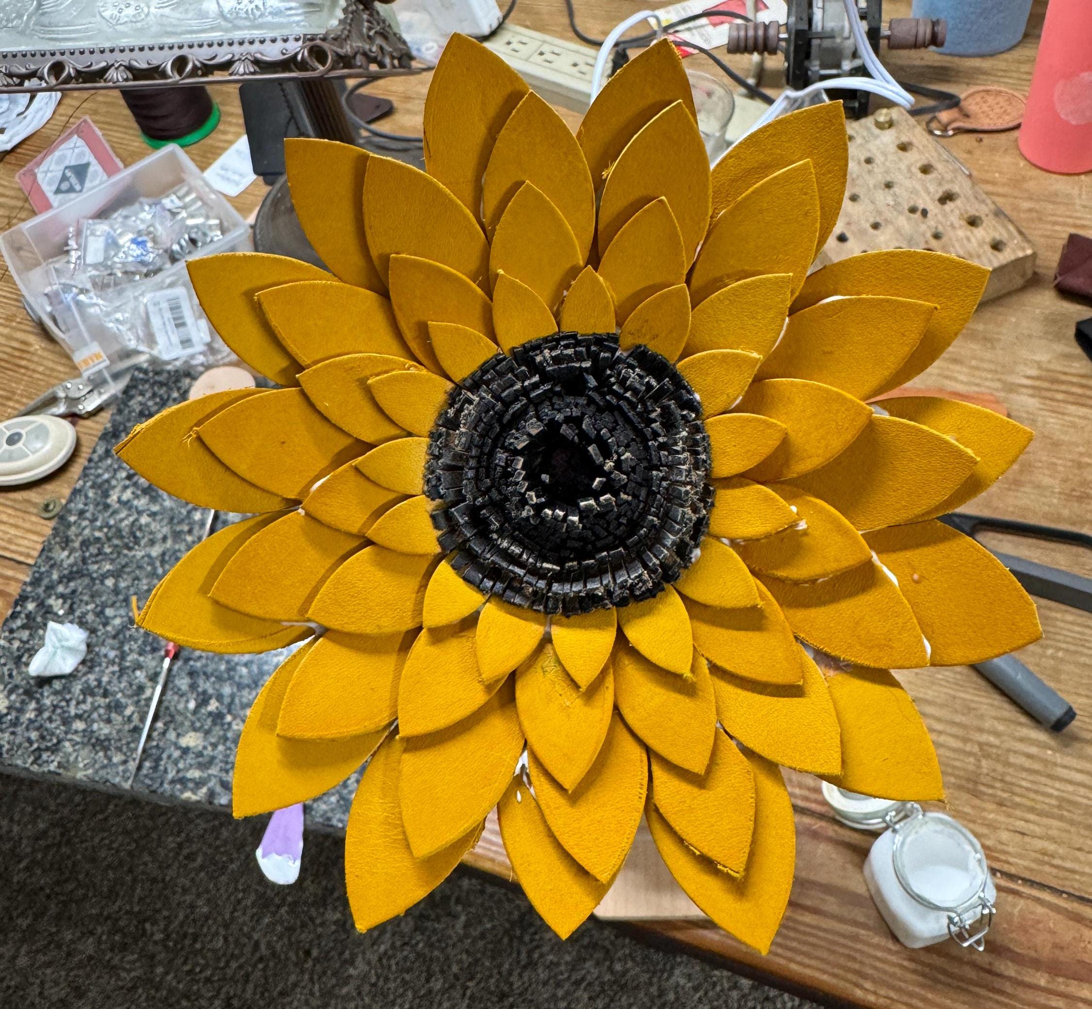 Leather Sunflower - Etsy Canada