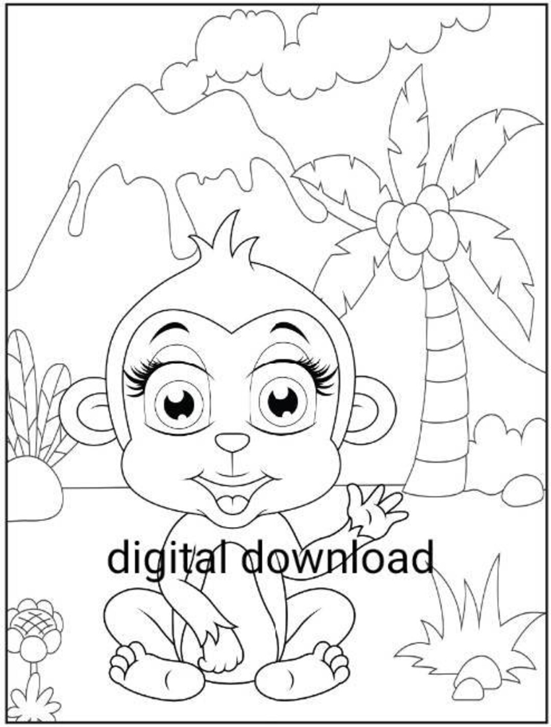 40 Page Coloring Book..digital Download. Animal Theme - Etsy