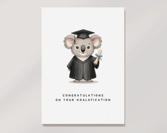 Afstudeerkaart: leuke afdrukbare koala-wenskaart (digitale download)