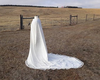 white velvet wedding cape
