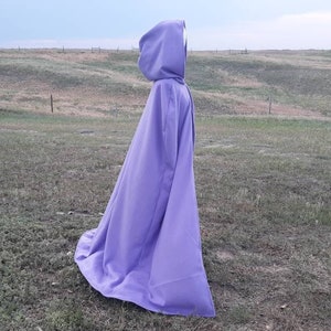 Purple Lavender Bridal Hooded Cloak Fleece Hooded Renaissance Clothing Medieval Gothic Halloween Costume  Wedding