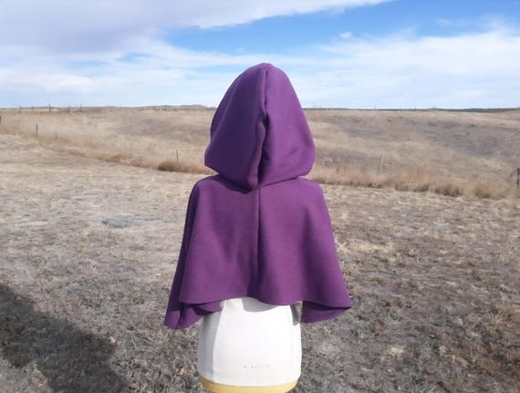 Purple Wool Hooded Capelet Plum Wedding Cape Short Cape Adult Clothing Medieval Fantasy Princess Fall Wardrobe