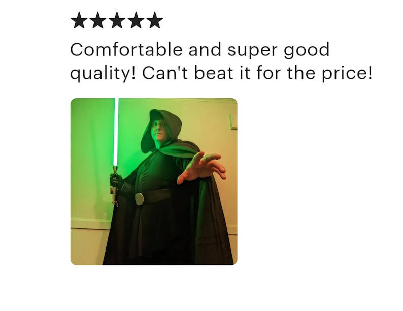 Black Cloak Hooded Fleece Cape Halloween Costume Renaissance Medieval Clothing Gothic Steampunk image 9