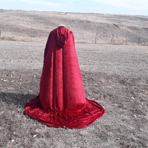 Red Velvet Gothic Halloween Costume Cloak Little Red Riding Hood Cape Gothic Clothing Medieval Wedding Renaissance Festival Gift