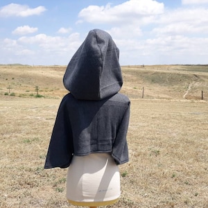 Gray Halloween Cape Fleece Capelet Hooded Cloak Adult Clothing Cowl Shrug