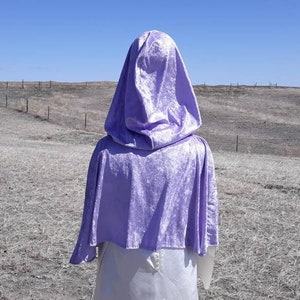 Lilac Purple Bridal Capelet Hooded Wedding Cloak Cape Adult Clothing Shrug Costume