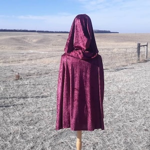 Wine Burgundy Capelet Hooded Wedding Cloak Adult Clothing Shrug Halloween Costume Cape Cosplay Animae Maroon Wine Cape