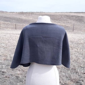 Charcoal Grey Fleece Cloak Halloween Costume Everyday Cape Adult Clothing Shrug  Coverup