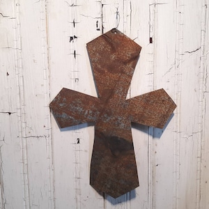 Rusty Tin Celtic Cross Antique Metal Tin Upcycled From Barn Roof Rustic  Primitive Farmhouse Home Decor