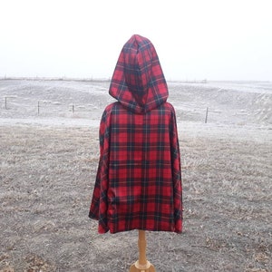Red Plaid Christmas Cape Adult Clothing Fall Fashion Game Day Scottish Wedding Cloak Bridal Cape