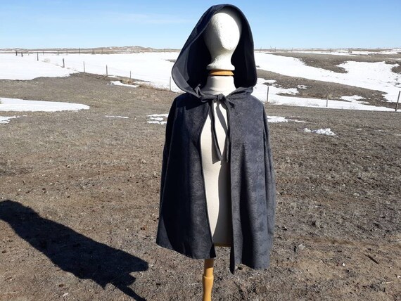 Gray Cape Halloween Costume Hooded Cloak Everyday Cape Grey 