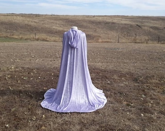 Lavender Cloak Purple Velvet Cape Wedding Medieval Renaissance Clothing Fantasy Bridal Princess