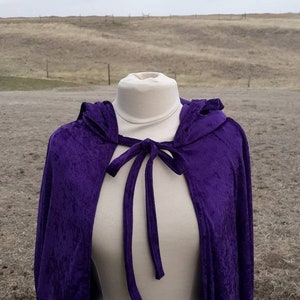 Purple Velvet Halloween Cloak Renaissance Costume Medieval Wedding Cape ...