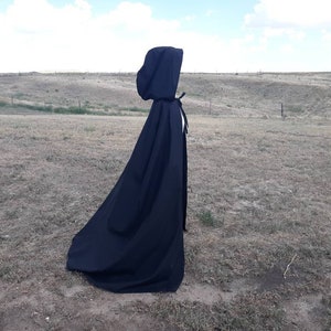 Black Halloween Hooded Cloak Witch Cape Cotton Hooded Renaissance Clothing Medieval Gothic Vampire Costume