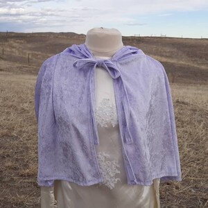 Dark Purple Velvet & Lace Capelet main image 1