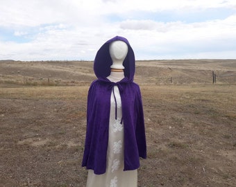 Purple Halloween Costume Bridal Capelet Hooded Wedding Cloak Adult Renaissance Clothing  Gothic Style
