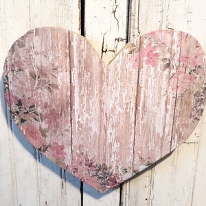Rustic Wood Handmade Heart Farmhouse Valentine's Decor Large Wall ...