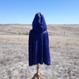 Navy Blue Velvet Cape Hooded Shrug Everday Capelet Something Blue Cloak Bridal Capelet