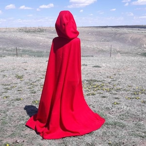 Red Fleece Halloween Cloak Little Red Riding Hood Holiday Cape Wedding Renaissance Clothing Halloween Costume Bridal Cape