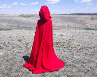 Red Fleece Christmas Cloak Little Red Riding Hood Cape Wedding Renaissance Clothing Halloween Costume Bridal