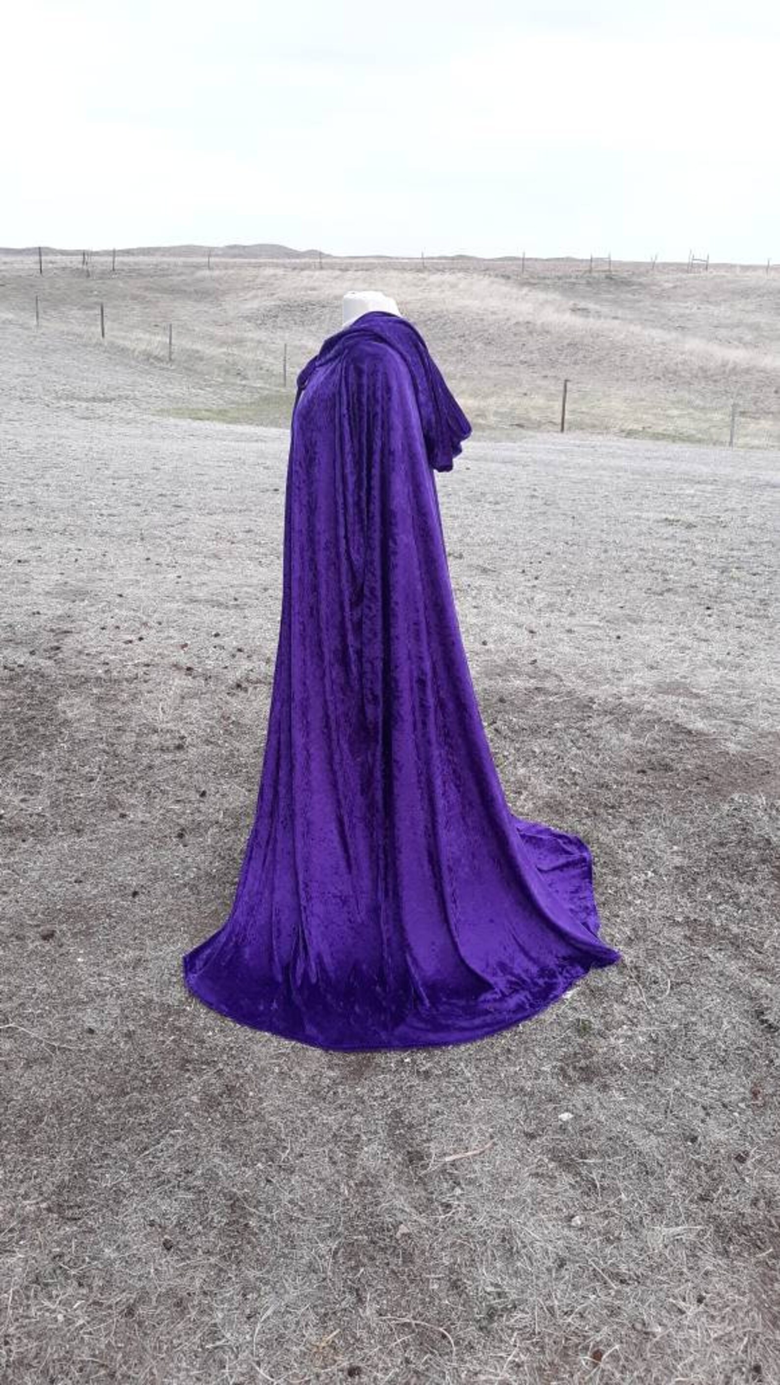 Purple Velvet Halloween Cloak Renaissance Costume Medieval | Etsy