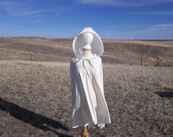 Ivory Bridal Cape Hooded Wedding Cloak Cape Adult Clothing Shrug Costume