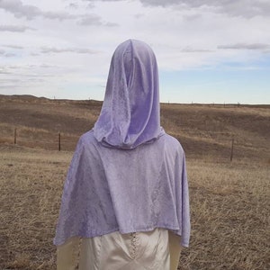 Lavender Purple Bridal Capelet Hooded Wedding Cloak Cape Adult Clothing Shrug Costume