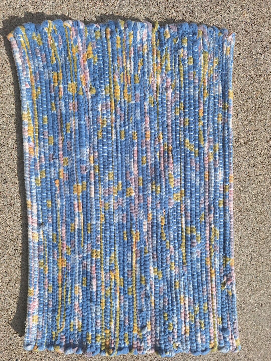 Light Blue Rag Rug Handwoven Blue Rag Rug: Rustic Farmhouse Upcycled Fabric (29 X 19) - Etsy