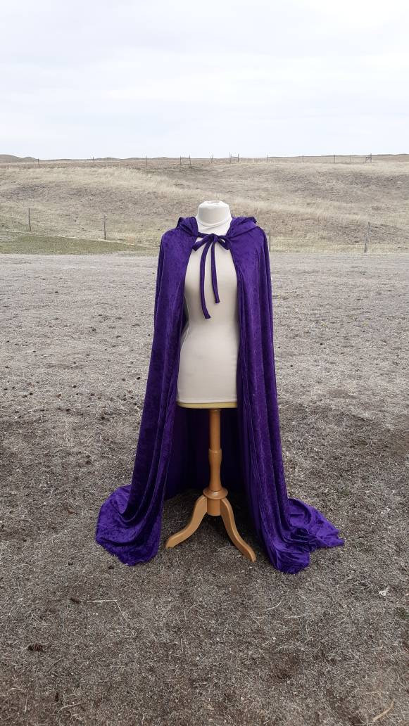 Purple Velvet Halloween Cloak Renaissance Costume Medieval | Etsy