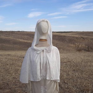Ivory Bridal Capelet Hooded Wedding Cape Adult Clothing Shrug Alternative Veil