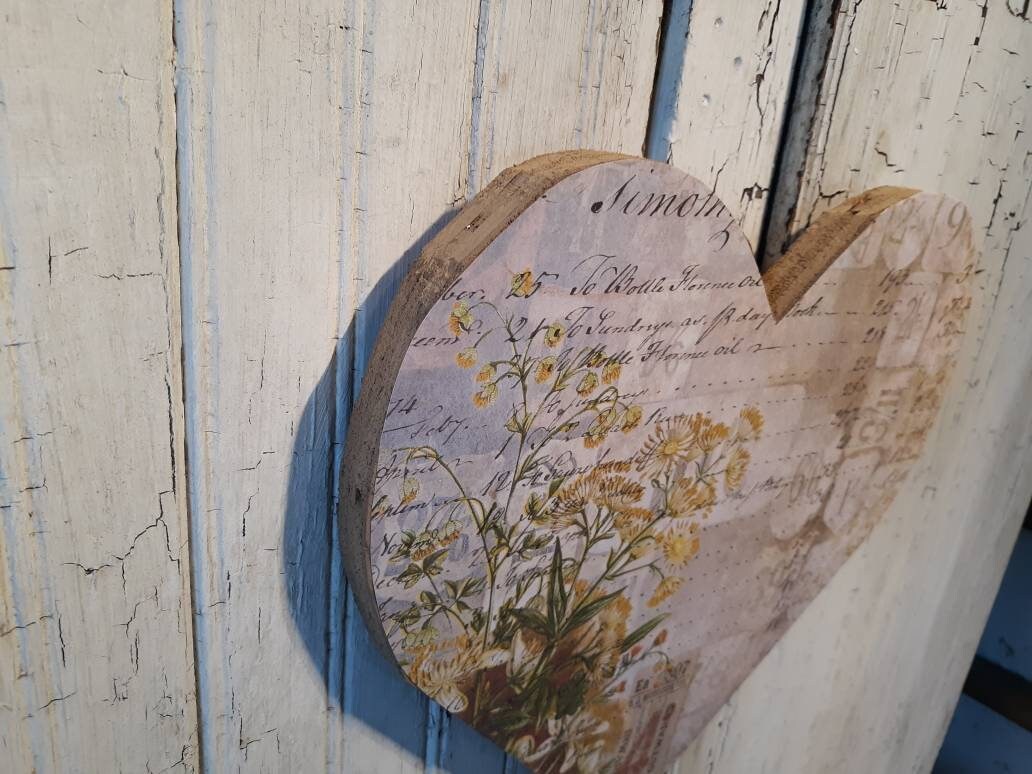 Rustic Wood Handmade Heart Farmhouse Valentine's Decor Large Wall ...