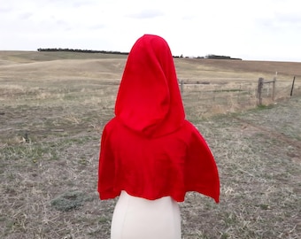Red Velvet Hooded Capelet: Little Red Riding Hood Costume