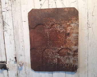 Metal Magnet Board Antique Tin Upcycled From Barn Roof Rustic Primitive Home Decor Storage and Organization